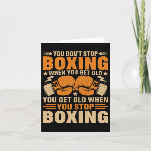 Carte Joueur de boxe drôle Vieux pensionnat Jeune format