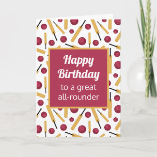 Carte Joueur de cricket d'anniversaire Personnalisé