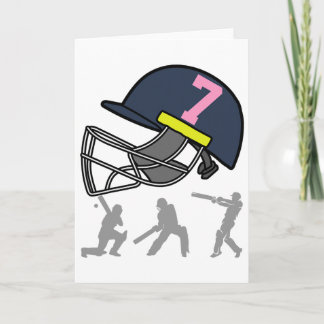 Carte Joueur de cricket drôle de 7 ans pour garçons Kids