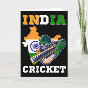Carte Joueur de cricket indien Drapeau Maillot Sports in