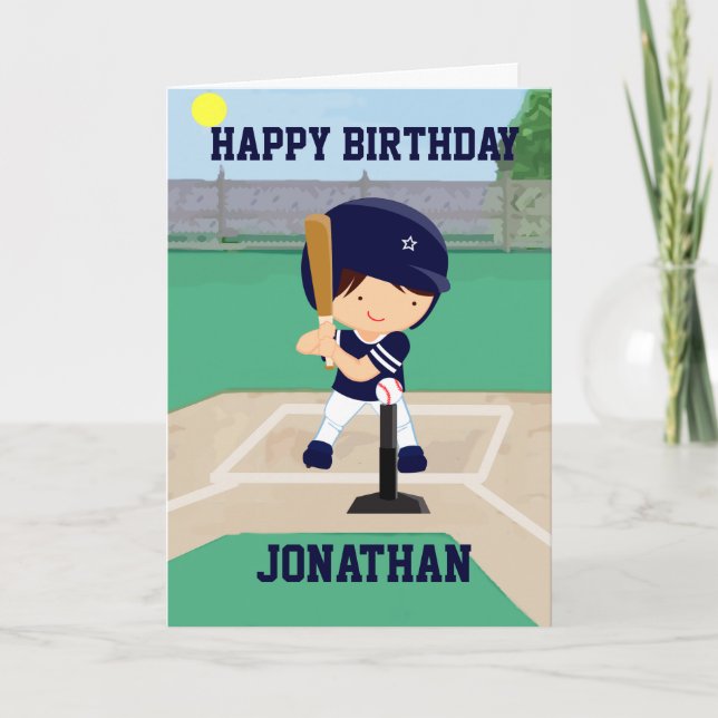 Carte Joueur de dessin animé personnalisé de baseball mi (Devant)