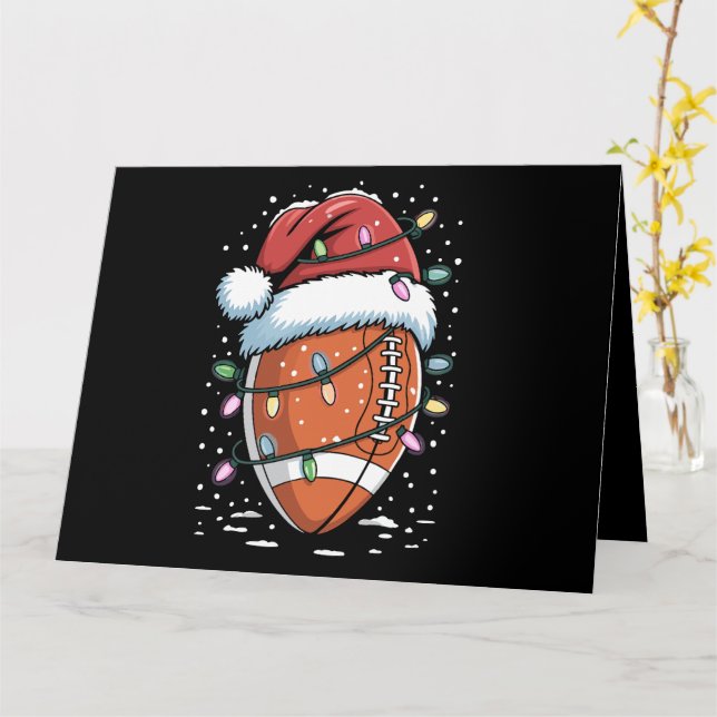 Carte Joueur de football américain père Noël Sports Chri (Fleur jaune)
