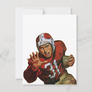 Carte Joueur de football américain vintage arrière coura