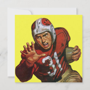 Carte Joueur de football américain vintage arrière coura