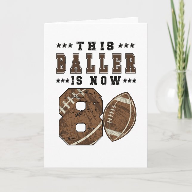 Carte Joueur de football cadeau 8e anniversaire Garçon 8 (Devant)