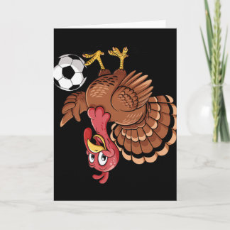 Carte Joueur de football drôle d'Action de grâce Turker 