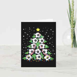 Carte Joueur de football drôle Lumières de Noël Football