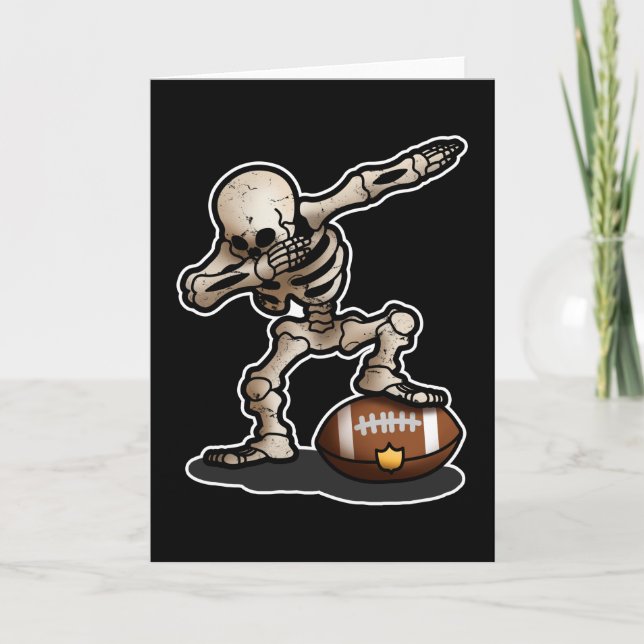 Carte Joueur de football squelette Halloween effrayant D (Devant)