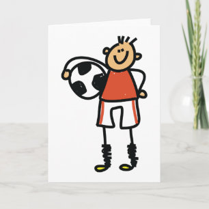 Carte Joueur de football Stick Figure Soccer Boy