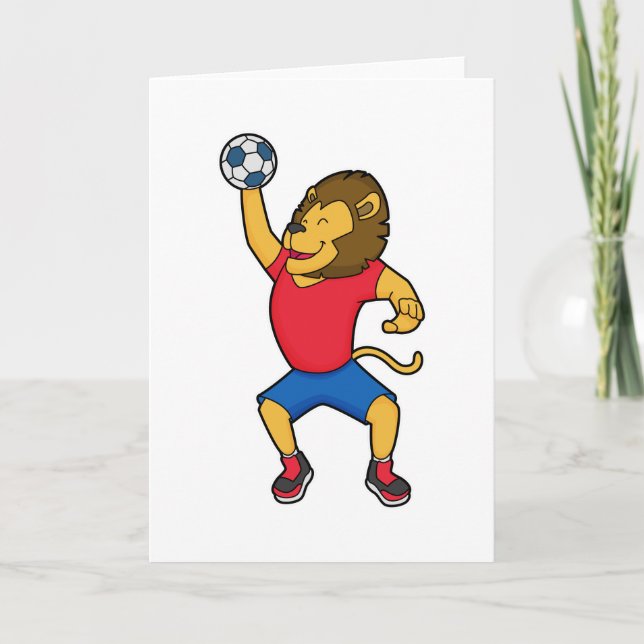Carte Joueur de handball à main de lion Handball (Devant)