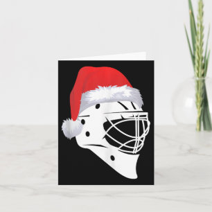 Carte Joueur de hockey père Noël Xmas Sports Joyeux Noël