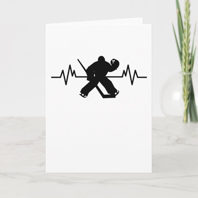 Carte Joueur de hockey sur glace Battement de coeur Amus (Devant)