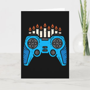 Carte Joueur de jeu vidéo juif Hanukkah Chanukah Hommes