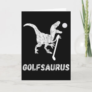 Carte Joueur de mini-golf drôle Golfeur dinosaure T-rex 