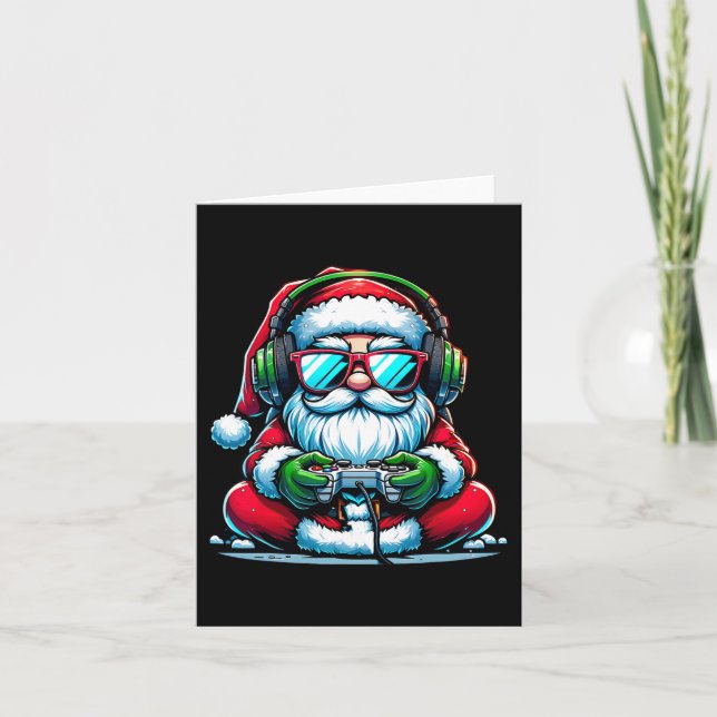 Carte Joueur de Noël Jeu Vidéo Garçons Père Noël Noël (Devant)