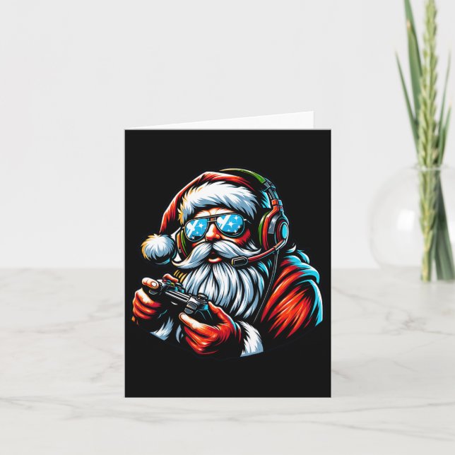 Carte Joueur de Noël Jeu Vidéo Garçons Père Noël Xmas 1 (Devant)