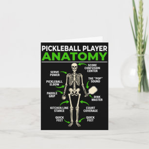Carte Joueur de pickleball anatomie drôle dink pickle ba
