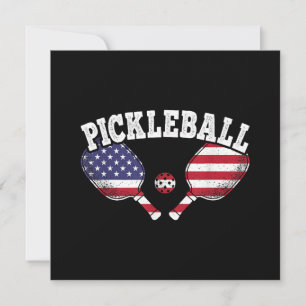Carte Joueur de Pickleball avec Drapeau Américain Vintag