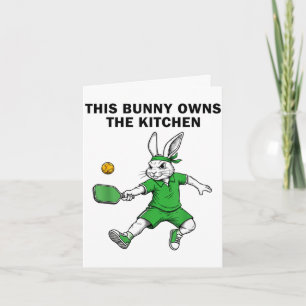 Carte Joueur de pickleball lapin Pâques ce lapin possède