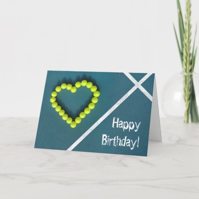 Carte Joueur de tennis Joyeux anniversaire (Devant)