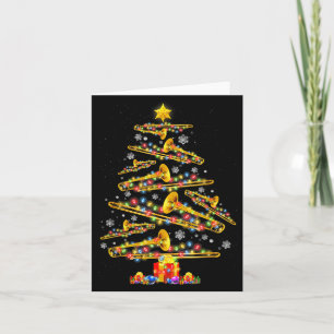 Carte Joueur de trombone de Noël Arbre de Noël Jazz Musi