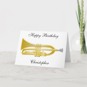 Carte Joueur de trompette Anniversaire personnalisé