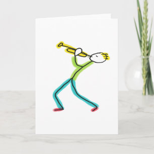 Carte Joueur de trompette Stickman