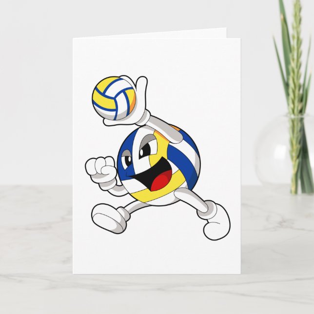 Carte Joueur de volley avec un ballon de volley (Devant)