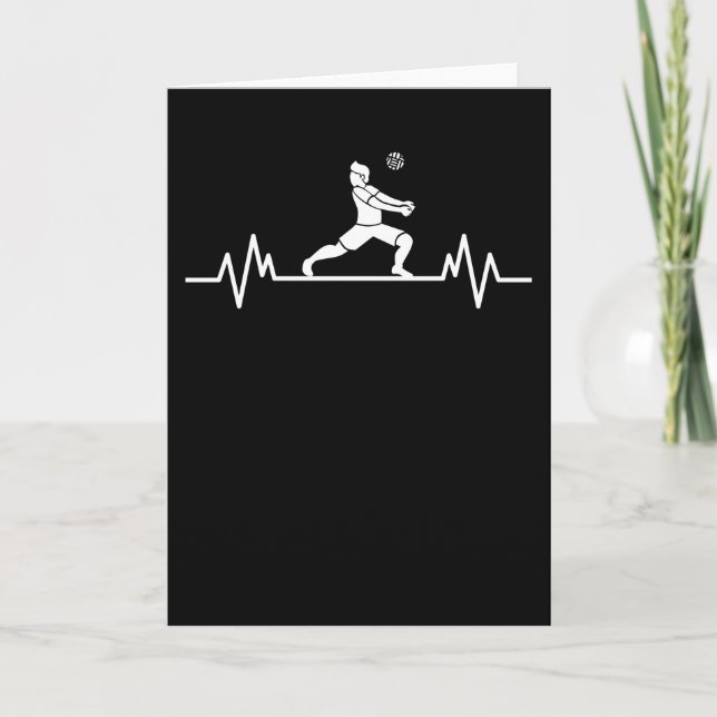 Carte Joueur de volley-ball Heartbeat Beach Funny Sport  (Devant)