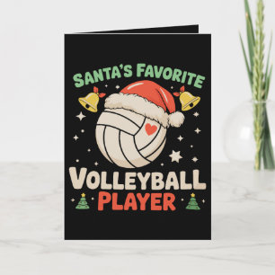 Carte Joueur de volley-ball préféré du Père Noël Noël Xm