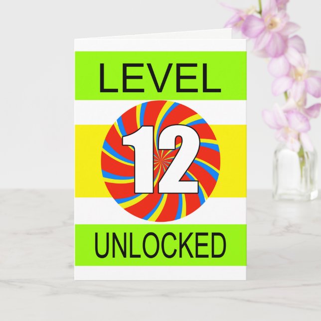 Carte Joueur d'ordinateur du 12e anniversaire (Orchidée)