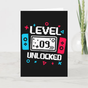 Carte Joueur Niveau 9 Débloqué - Cadeau d'anniversaire V