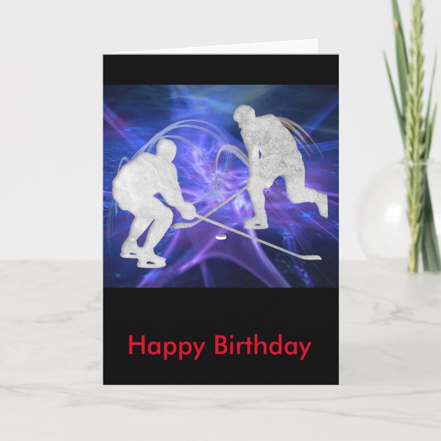 Carte Joueurs de hockey de glace luttant pour le galet (Devant)