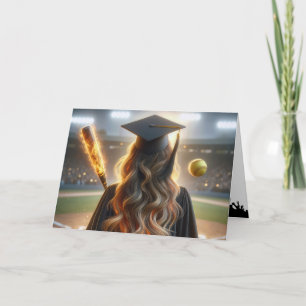 Carte Joueuse de softball avec chauve-souris