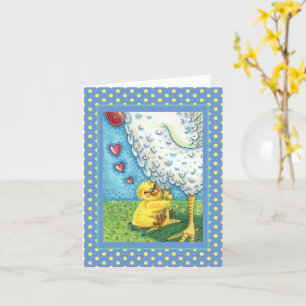 Carte JOUEZ VOTRE MOMME, BÉBÉ CHICK AIME MÈRE EN Blank