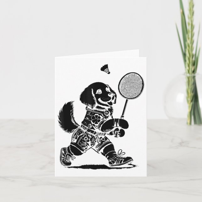 Carte Jouons Badminton Player Shutter Racket (Devant)