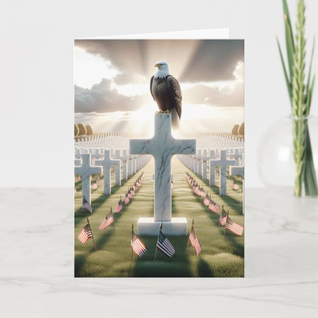 Carte Jour commémoratif Aigle à tête blanche sur une cro (Devant)