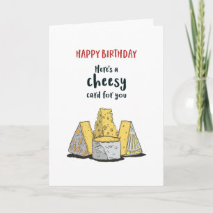 Carte Jour d'anniversaire au fromage mignon