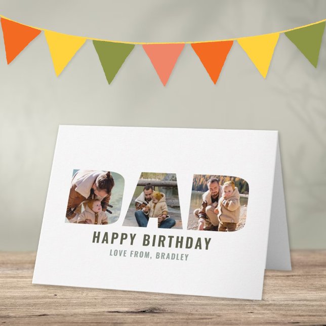 Carte Jour d'anniversaire de la photo moderne "DAD" Cuto (Créateur téléchargé)