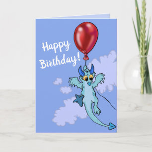Carte Jour d'anniversaire du dragon de ballons