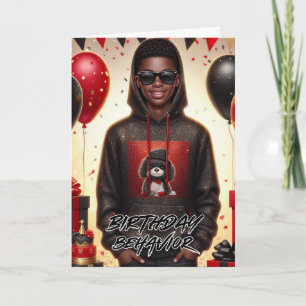 Carte Jour d'anniversaire noir/rouge africain