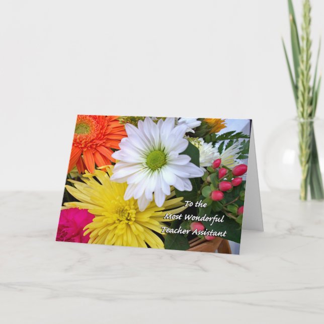 Carte Jour d'appréciation paraprofessionnelle, Fleurs (Devant)