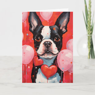 Carte Jour de Boston Terrier Valentines