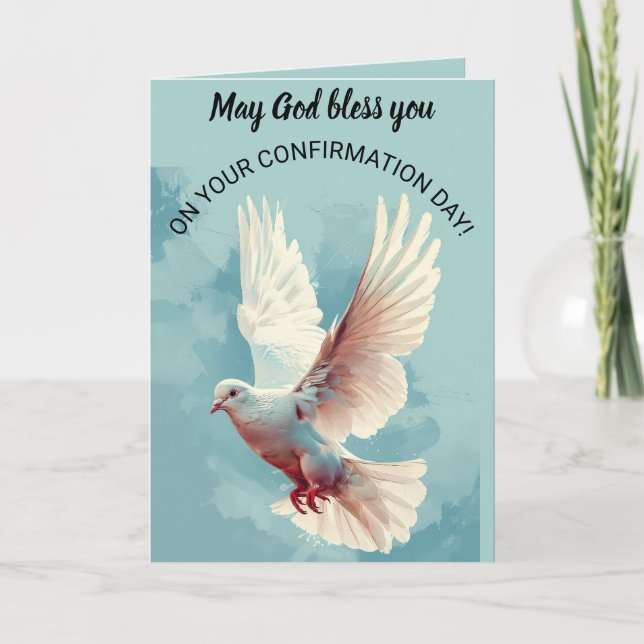 Carte Jour de confirmation religieuse de la colombe modi (Devant)