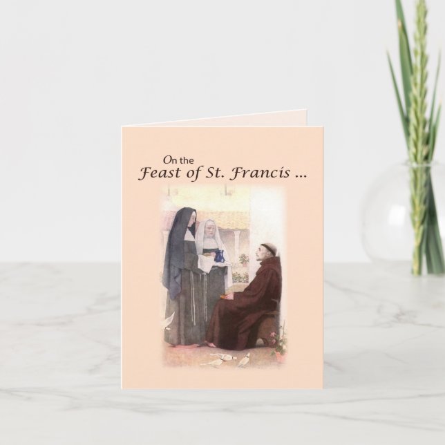 Carte Jour de fête béni de St Francis avec St Clare (Devant)