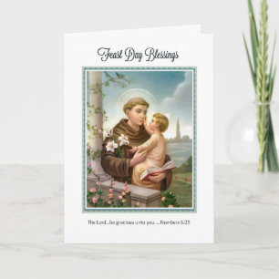 Carte Jour de fête St Anthony d'enfant Jésus de Padoue