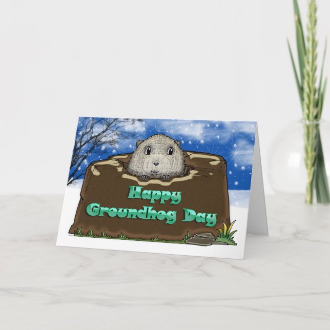 Carte Jour de Groundhog heureux, (Devant)