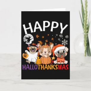 Carte Jour de Halloween Action de grâce Noël Joyeux Hall