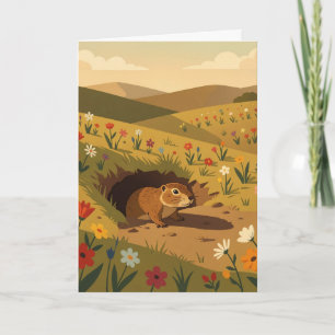 Carte Jour de la marmotte doux Souhaitant le printemps