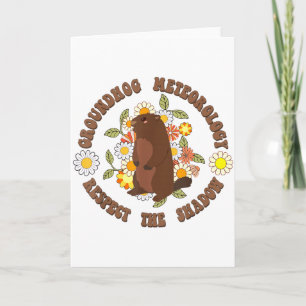 Carte Jour de la marmotte Respecter La Météorologie Rétr